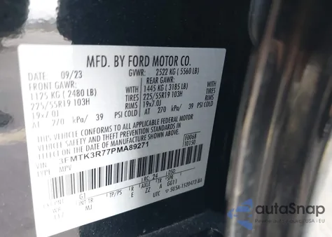 2023 Ford Mustang Mach-E Premium из США, поврежденный, VIN 3FMTK3R77PMA89271